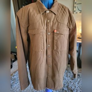 American Outdoorsman Sherpa Lined Brown Snap Button-down sz XXL